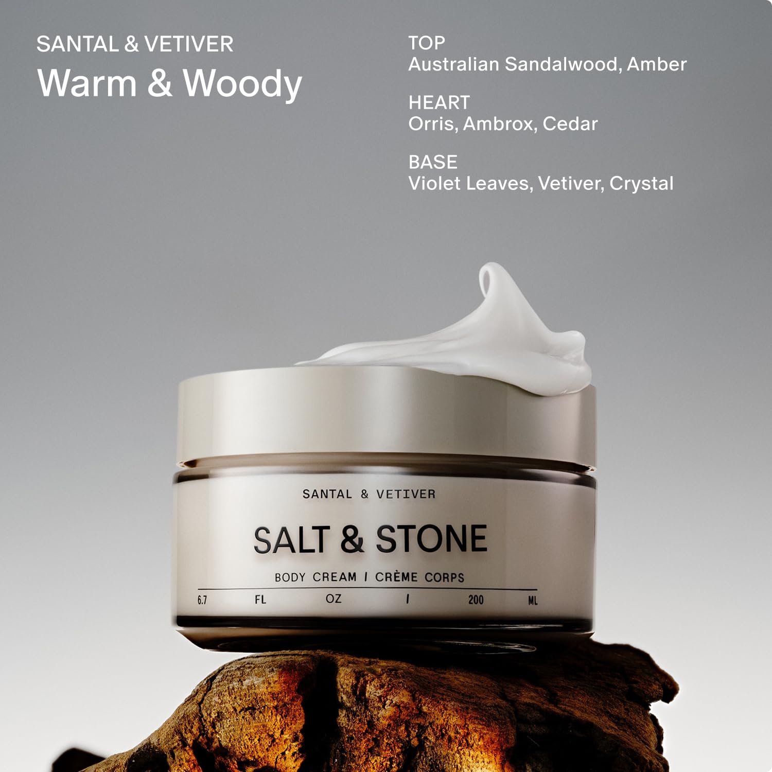 image:imageSalt amp Stone Body Cream Hydrating Formula with Seaweed Extracts Spirulina amp Squalane Deep Hydration Skin Barrier Support amp Healthy Glow For all Skin Types Bergamot amp Hinoki 67 fl ozSantal Vetiver
