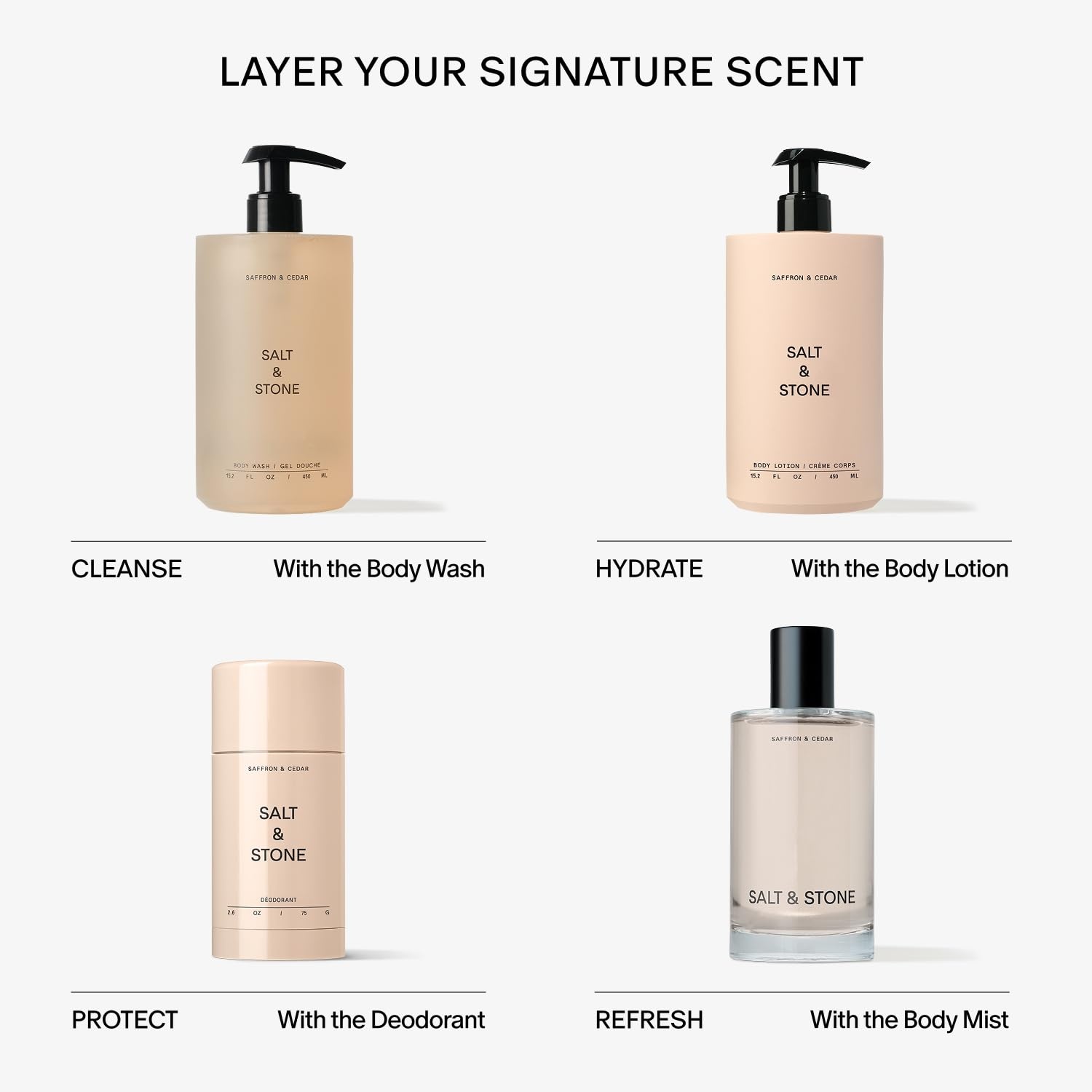 image:imageSalt amp Stone Body Wash with Antioxidants for Deep Moisture For Women amp Men Sulfate Paraben amp Dye Free Leaving Skin Soft and Hydrated Santal amp Vetiver 152 fl ozSaffron Cedar