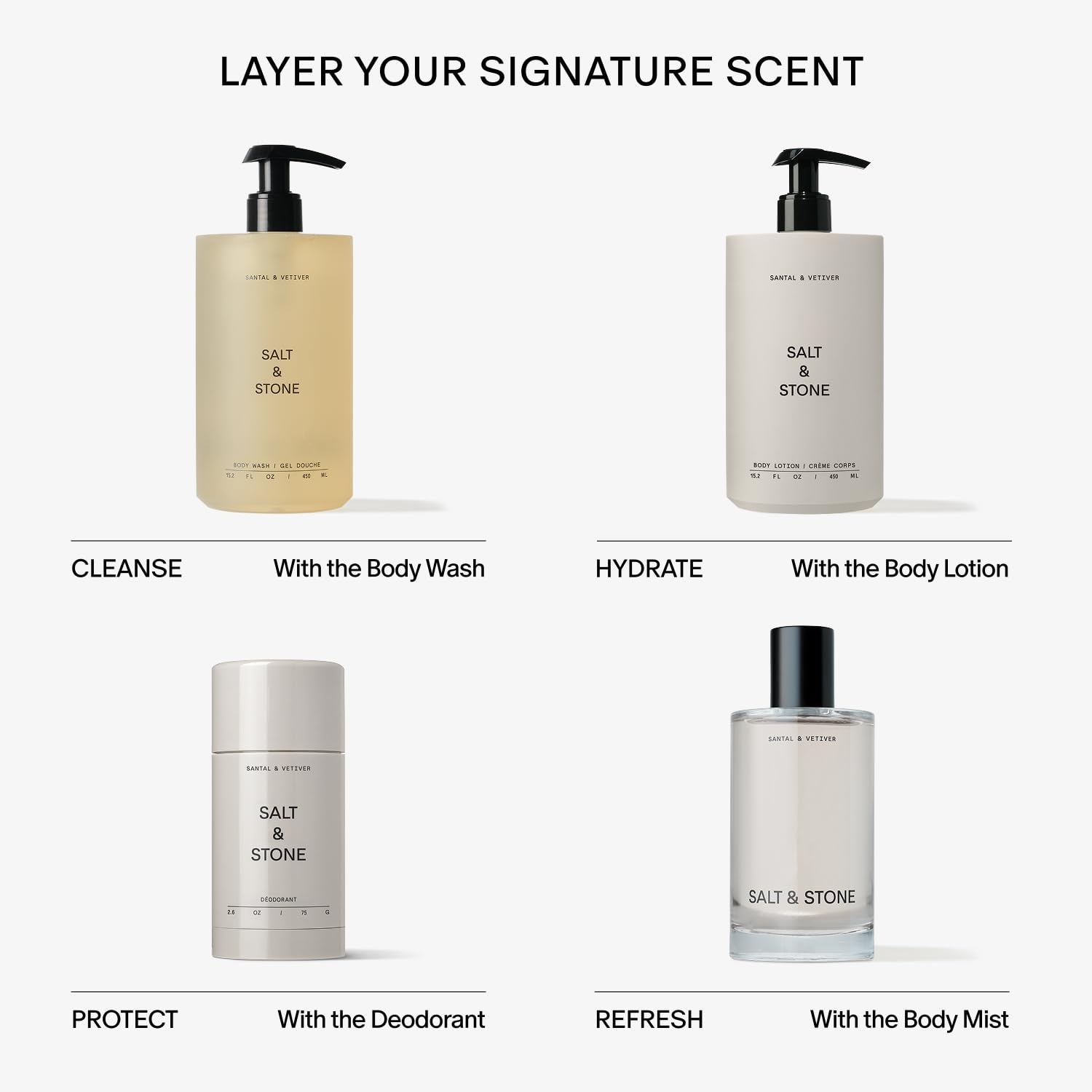 image:imageSalt amp Stone Body Wash with Antioxidants for Deep Moisture For Women amp Men Sulfate Paraben amp Dye Free Leaving Skin Soft and Hydrated Santal amp Vetiver 152 fl ozSantal Vetiver