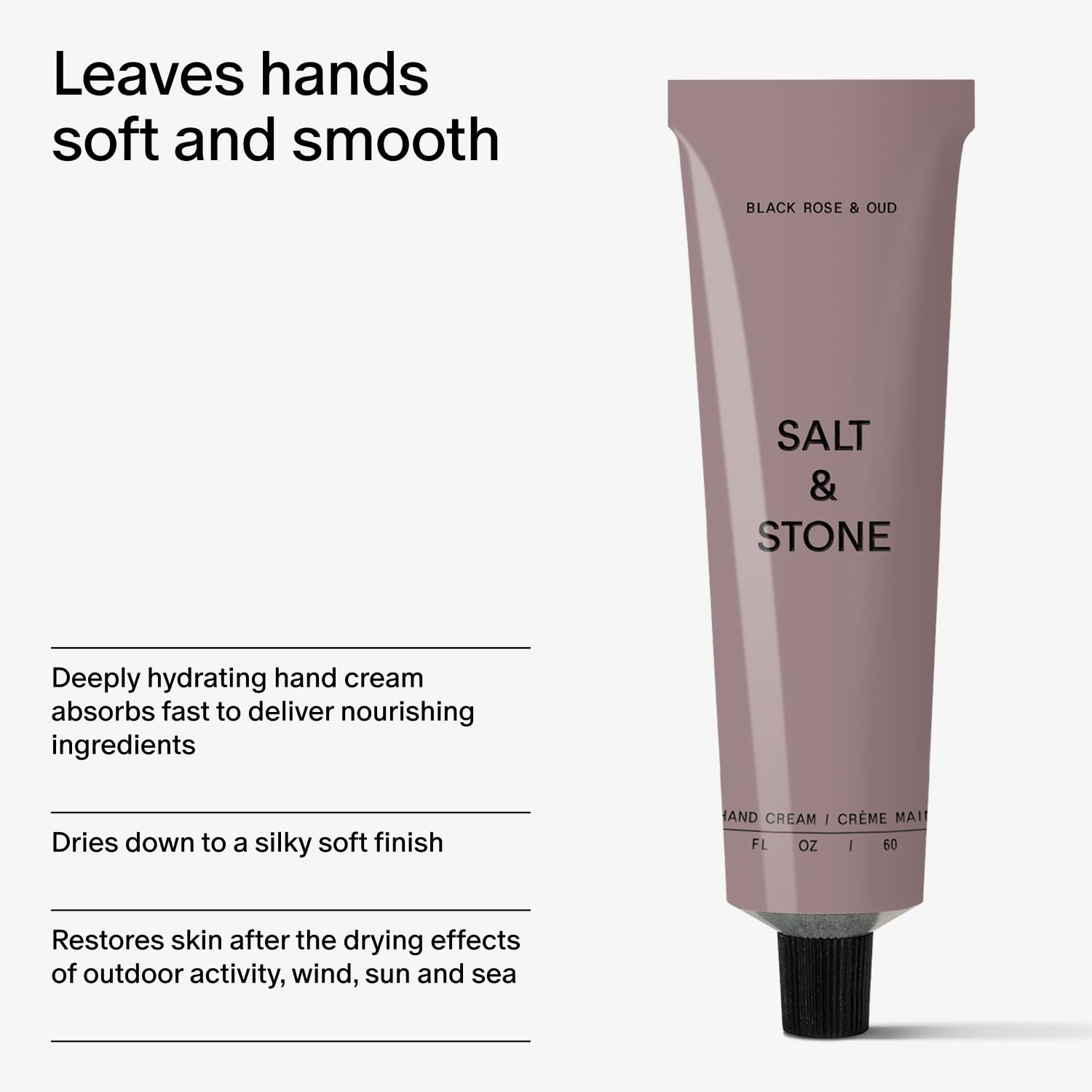 image:imageSalt amp Stone Hand Cream for Women amp Men Hydrates Nourishes amp Softens Skin Restores Dry Cracked Hands FastAbsorbing CrueltyFree amp Vegan Bergamot amp Hinoki 2 fl ozBlack Rose Oud