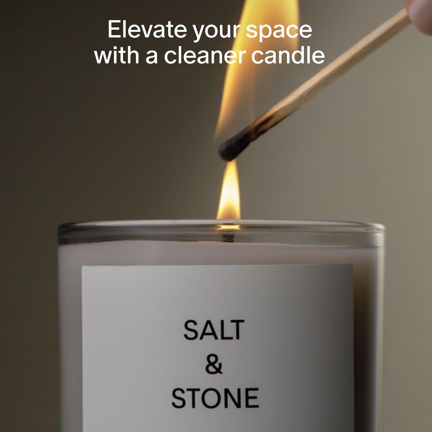 image:imageSalt amp Stone Scented Candle for Women amp Men Coconut amp Soy Blend Wax HandPoured Aromatic amp Fragrant 100 Cotton Wick LongLasting 50 Hour Burn Time Bergamot amp Hinoki 85 ozSantal Vetiver