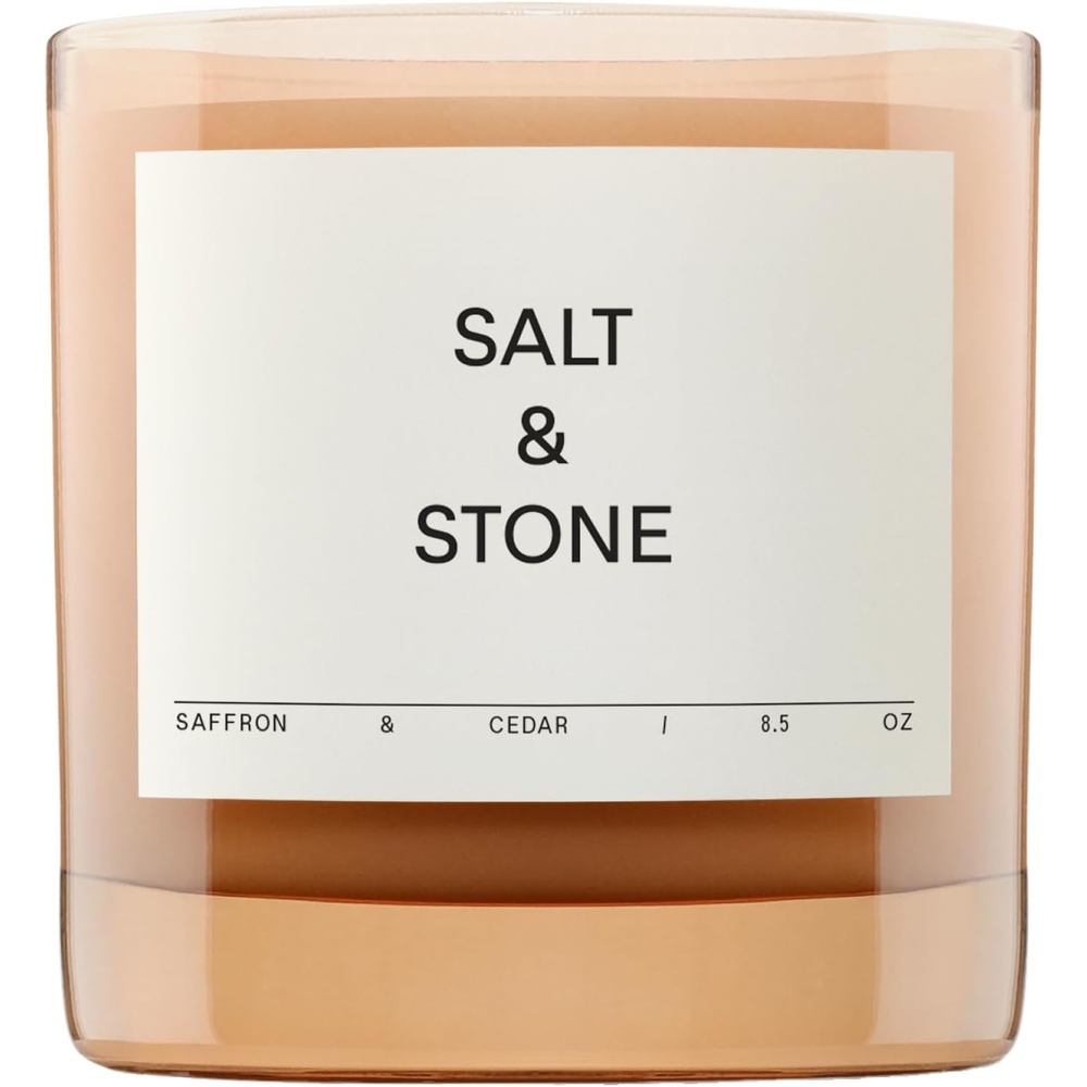 image:imageSalt amp Stone Scented Candle for Women amp Men Coconut amp Soy Blend Wax HandPoured Aromatic amp Fragrant 100 Cotton Wick LongLasting 50 Hour Burn Time Bergamot amp Hinoki 85 ozSaffron Cedar
