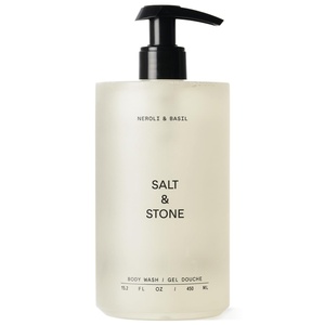 Salt & Stone Body Wash with Antioxidants for Deep Moisture | For Women & Men, Sulfate, Paraben, & Dye Free, Leaving Skin Soft and Hydrated | Santal & Vetiver 15.2 fl oz(Neroli & Basil)
