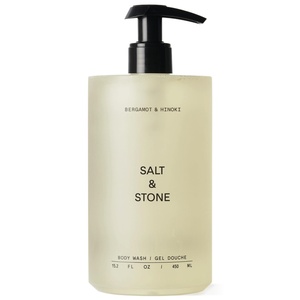 Salt & Stone Body Wash with Antioxidants for Deep Moisture | For Women & Men, Sulfate, Paraben, & Dye Free, Leaving Skin Soft and Hydrated | Santal & Vetiver 15.2 fl oz(Bergamot & Hinoki)