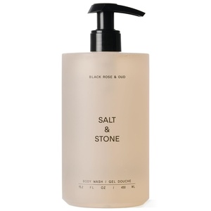 Salt & Stone Body Wash with Antioxidants for Deep Moisture | For Women & Men, Sulfate, Paraben, & Dye Free, Leaving Skin Soft and Hydrated | Santal & Vetiver 15.2 fl oz(Black Rose & Oud)
